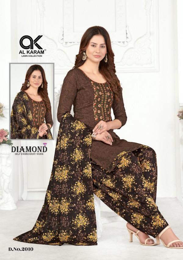 Al Karam Diamond Vol -2 cotton Printed Designer Dress Material